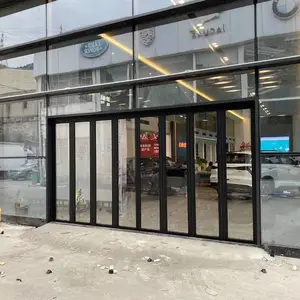 阳台折叠门 金房顶 原生铝中空玻璃 隔热隔音 别墅铝合金折叠玻璃门