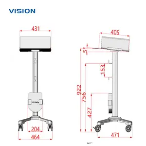 小型移动设备推车 VISION 25184| 可OEM/ODM定制 铝合金材质