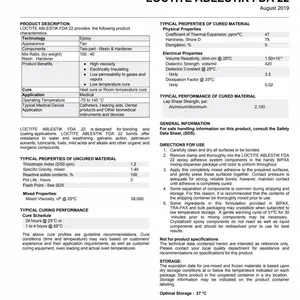 ����LOCTITE ABLESTIK FDA 22��ճ��ҽ�ƻ����� ҽ����еճ��
