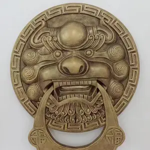 中国传统文化醒狮造型玻璃钢雕塑仿古铜效果