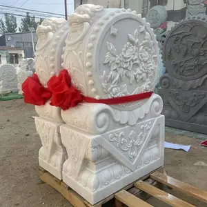 门鼓石雕刻加工厂-庭院门口石鼓汉白玉抱鼓石青石抱鼓批发