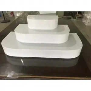 高颜值乳白亚克力多层阶梯展台圆润圆角不划手开店陈列分层展示一眼高级