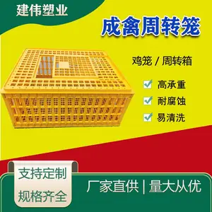 建伟塑业供应禽用塑料运输笼 家禽周转筐 塑料鸡笼