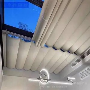 阳光房遮阳帘 室内隔热天棚帘 玻璃顶电动遮阳天幕帘