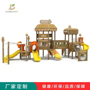 户外儿童木制滑梯,芬兰木便利店造型-绿森堡定制