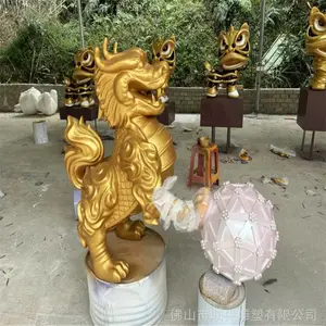 大型玻璃钢雕塑 玻璃钢动物雕塑造型 仿真石狮雕塑定制