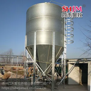 猪场养殖全自动料线 养殖料线 猪场养殖料线镀锌板料塔 料仓