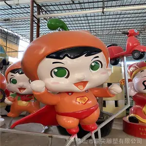 玻璃钢卡通人物雕塑价格 彩绘玻璃钢卡通公仔雕塑生产