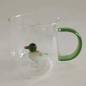 河间华企高硼硅玻璃水杯工艺小水杯可爱卡通透明杯网红创意杯子