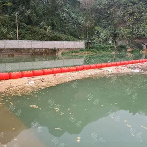 生产定制水电站浮式拦污排 PE两瓣夹网式拦污栅浮筒