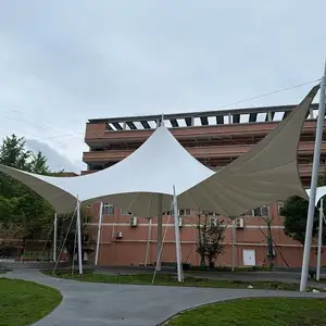 膜结构景观张拉膜厂家-重庆朝阳小学遮阳防雨工程圆满竣工