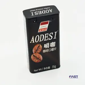 厂家优惠供应竖高翻盖润喉糖铁盒 咖啡豆糖果铁罐
