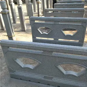 仿石扇型护栏 景观混凝土安全防护栏 铸造石大理石栏杆
