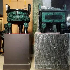 西安铜克鼎 纯铜圆鼎 内附铭文刻字仿古鼎工艺品