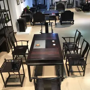 茶道紫光檀茶桌 新中式古典红木茶台厂 名琢世家