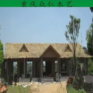 邻水仿古实木长廊 青筒瓦屋面长廊 古代烟雨长廊施工安装 众仁木艺