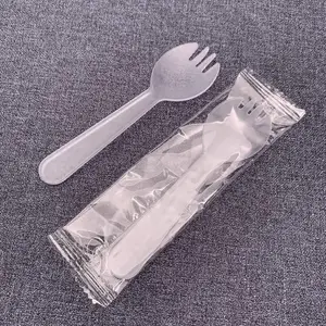 一次性加厚叉勺水果叉 甜品勺塑料 蛋糕餐具叉勺一体 独立包装