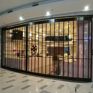 宇翔维修定制商场店铺汽车美容店铝合金折叠门隔断 推拉门 水晶折叠门