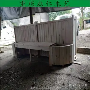 巫山户外防腐木花箱 防腐木组合式花箱 公园展示花箱批发 众仁木艺