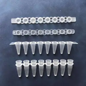0.2mlPCR8联排管 八联管 8连管 白色透明0.1ml8联PCR条管管盖