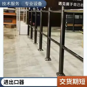 矩形单向门价格盾标防护厂家生产半高旋转机械门超市景区车站三排梳齿护栏旋转门
