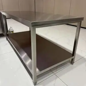 不锈钢双层工作台加厚可定做