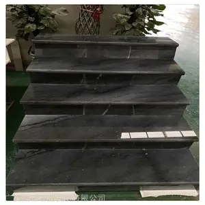 布鲁斯灰广西白大理石楼梯样板图片