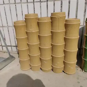 现货供应0.5米路沿草坪仿竹节五联排水泥仿木桩