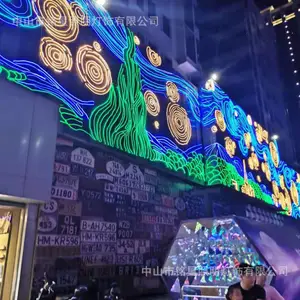 LED��Ļǽ�ƹ⻭���ǳ���ֱ�� �Ƶ��̳����յƹ�װ�� ���ⴴ����λ�