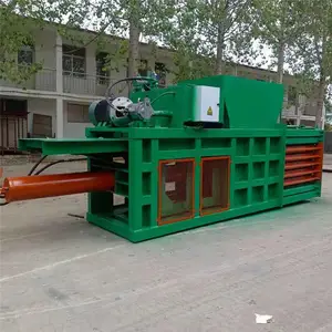 新款卧式废纸打包机 全自动废品编织袋捆扎机 工业垃圾压包机价格