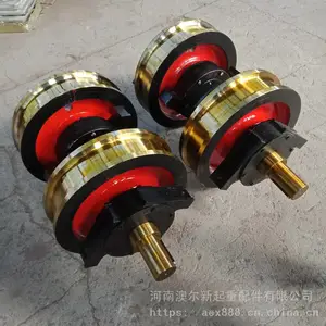 双梁驱动行车轮 圆轴承箱车轮组 行吊轨道车轮