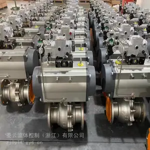 Q641H-16C DN65 气动硬密封铸钢球阀 气动开关球阀