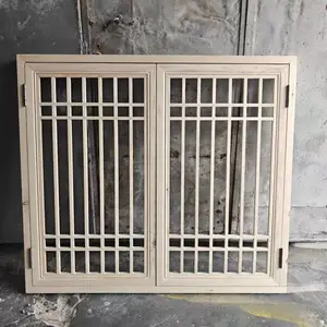 实木花格复古窗 花格木花窗 边框50*40可夹玻璃 中式木门制作