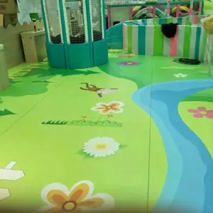 厂家彩色花纹可爱PVC地板 幼儿园室内地板 幼儿园大厅地板 防滑卡通儿童地垫