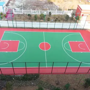 校园硬地丙烯酸篮球场材料批发 丙烯酸硬地面层涂料施工