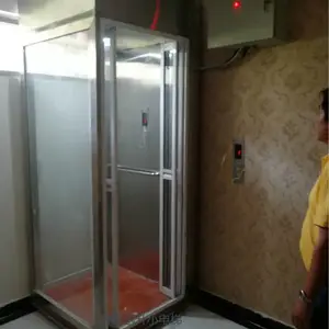 沧州小型液压家用电梯高端3层别墅区定制镜面观光电梯