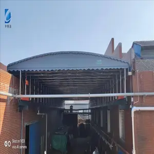户外遮阳伸缩雨棚 工厂架空电动推拉蓬 使用方便