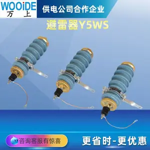 10KV户外高压阀式避雷器Y5WS-17/50FT 陶瓷氧化锌避雷器 广东型