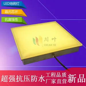 LED发光地砖灯地埋灯定制图案尺寸嵌入脚印玻璃方形地灯户外防水川叶照明