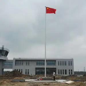 定制9米10米12米15米18米不锈钢锥形内置旗绳手摇旗杆