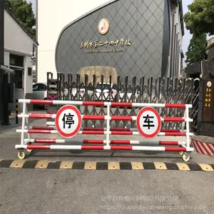 学校门口防撞栏杆@红白色拒马路障@车辆拦截拒马