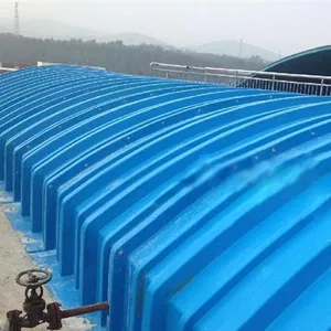 玻璃钢加盖除臭 玻璃钢污水池罩供应厂家 河北浩凯沼气池盖板