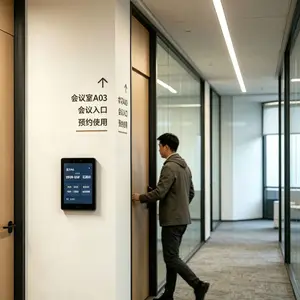 蓝速科技丨竖屏8寸会议预约屏会议室电子门牌