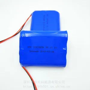 18650圆柱锂电池11.1V3000mAh音响,扫地机,路灯,按摩器锂电池