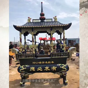 供应长方形八龙柱香炉 佛道教用品铸铁香炉厂家