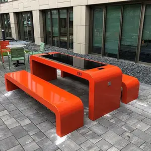 带蓝牙音箱太阳能户外智能座椅 四两手机充电休闲凳 无线充电 无线上网公园座椅