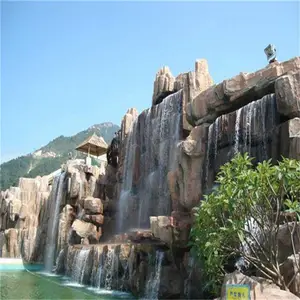 洛阳塑石假山设计 洛阳千层石护坡流水假山制作厂家