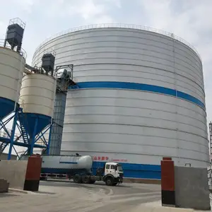 2万吨粉煤灰仓投资多少钱 3万吨落地焊接钢板库造价 国华钢板库建设