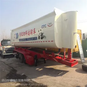 厂家销售半挂车9.9米罐式后翻自卸半挂车安全环保型粉粒物料运输半挂车