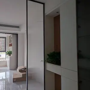 办公极窄玻璃隔断推拉式折叠屏风门免费测量设计